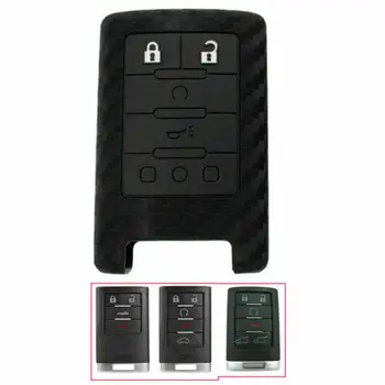 

Car Remote Key Fob Chain Holder Bag For Escalade 08-10 Cadillac 4-6 Button Car Key Cover Key Case Organizer Zipper