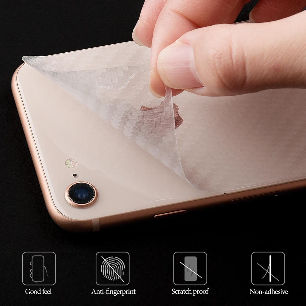 

2pcs Soft Transparent Carbon Fiber Film for iPhone 11 Pro Max Phone Back Protector Sticker for iPhone 6 6S 7 8 Plus X XS Max XR