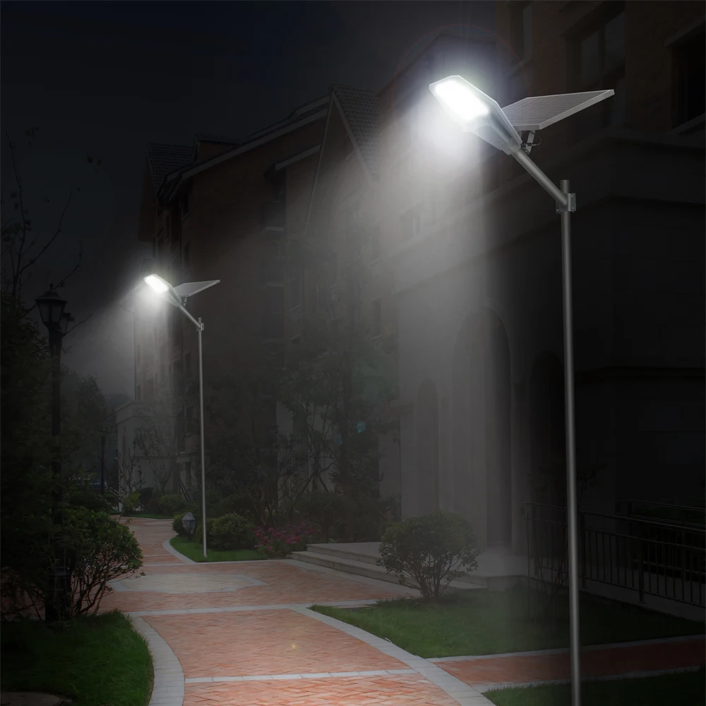 Solar Garden Lights LED Street Lamp Solar Led Light Outdoor 100W 200W 300W 400W Solar Panel Lamps with Remote Sunlight Led Street Lights for Garden Yard Road