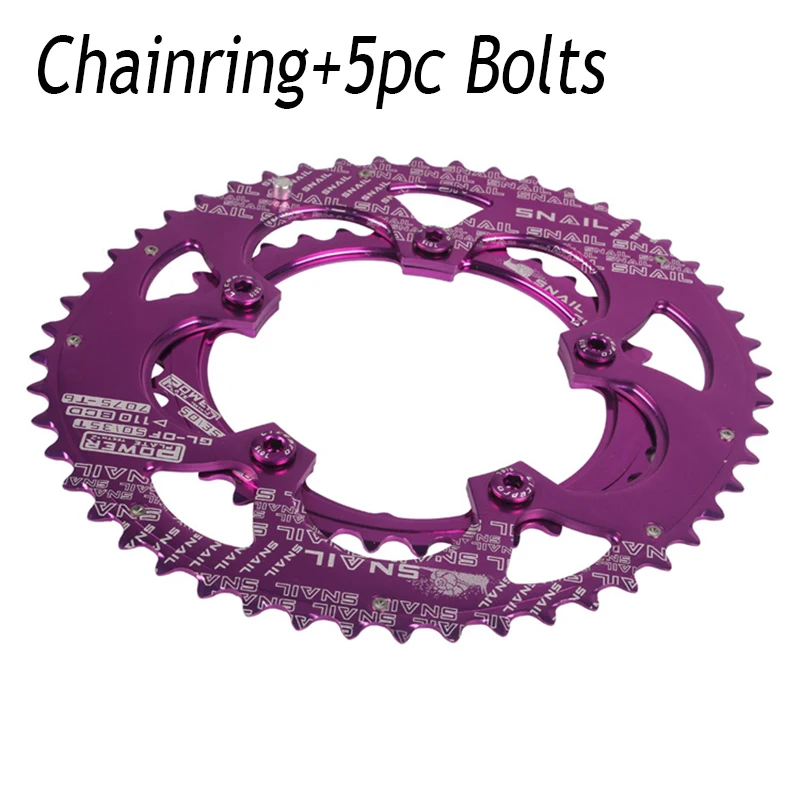 Oval-Purple Улитка дорога Bicylcle 700C 110BCD овальная цепь 50/35T комплект велосипед 7075-T6 сплав Сверхлегкий эллипс скалолазание Силовая цепь пластина - Цвет: Oval-Purple
