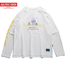 Aelfric Eden модная мужская футболка с буквенным принтом Осенняя Уличная Повседневная хлопковая Верхняя одежда Топы Harajuku Хип Хоп с длинным рукавом