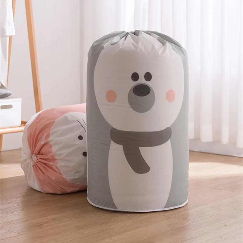 PEVA печати одеяло сумка для хранения цилиндрический шнурок Тип Водонепроницаемый хранения одежды пылезащитный