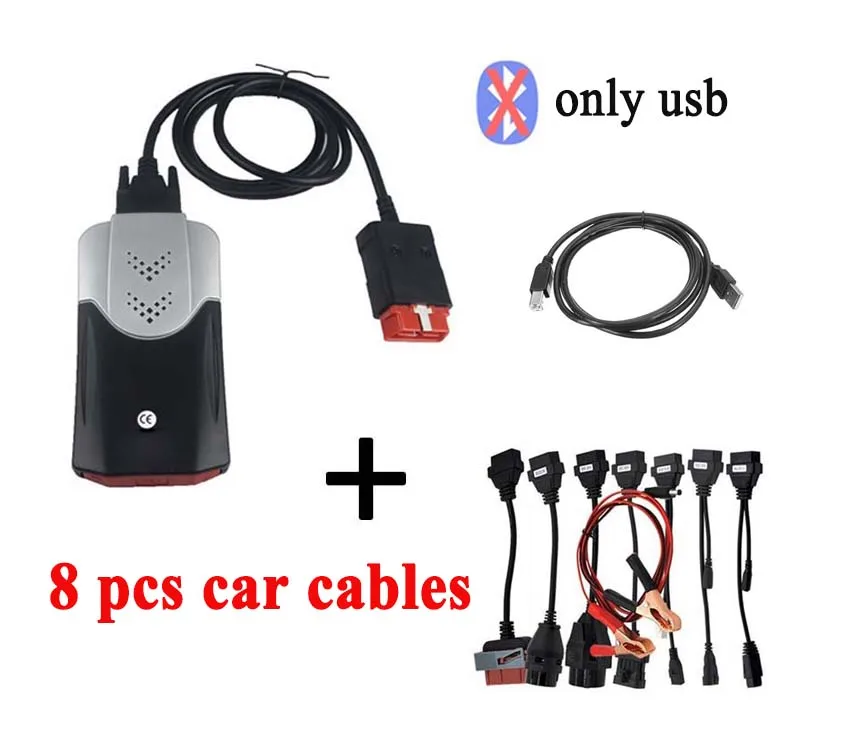 new shell cable noBT Новинка VCI vd ds150e cdp pro plus. r0 с ключом для delphis obd2 диагностический инструмент для ремонта led 3в1 сканер - Цвет: new shell cable noBT
