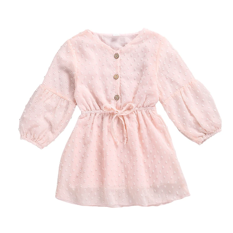 

Infant Toddler Kids Baby Girls Autumn Dresses Long Sleeve Round Neck Polka Dot Mesh Dress Casual Cute Fashion Kids Clothes