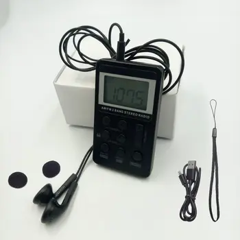 

Portable AM/FM Radio Dual Band Stereo Pocket Radio Receiver With LCD Display & Earphone & Rechargeable Battery