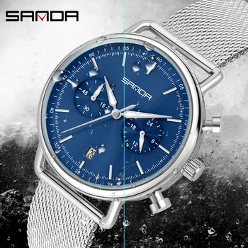 

Men's Fashion Watch Mesh Calendar Quartz Sport Watches Business Casual Watch For Man Clock Montre Homme Relogio Masculino