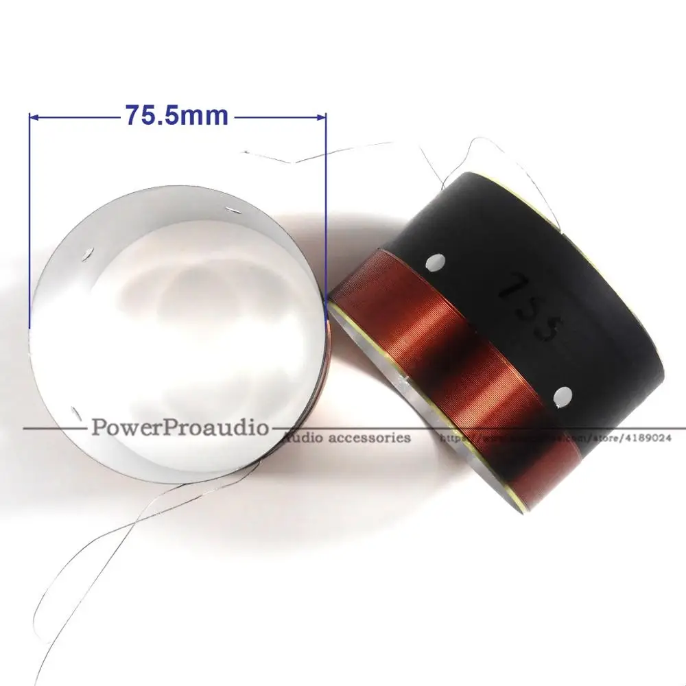 White Aluminum Bass Voice Coil Fio Redondo de Cobre Puro Ohm 75.5 mm Pcs Par - Image 3