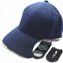 Светодиодная светлая крышка светящаяся шляпа с кнопкой батарея бейсболка для наружного обслуживания барбекю Пешие прогулки Рыбалка Спорт Мужчины Женщины шапка аккумуляторная