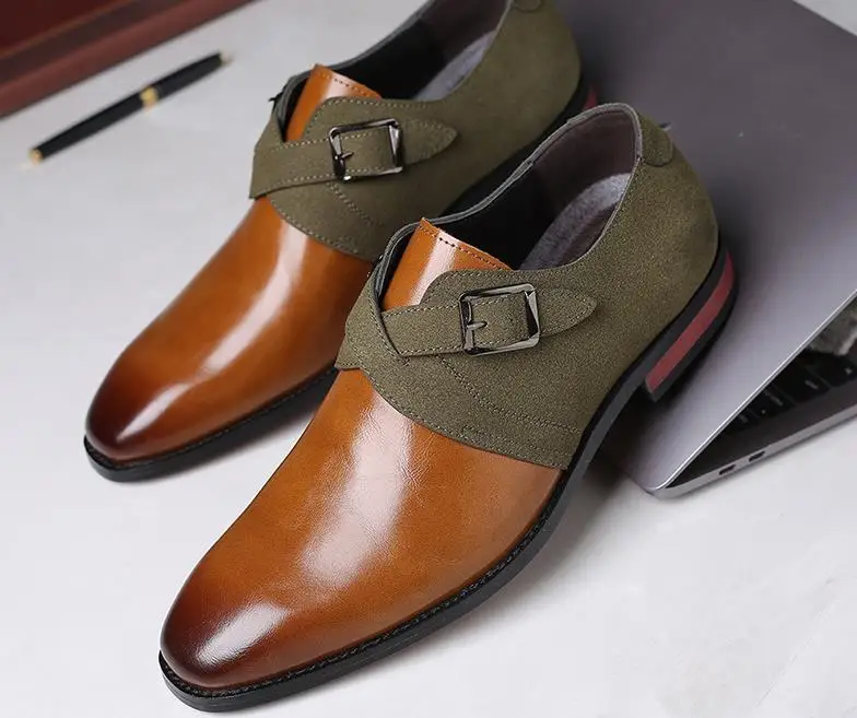 

Men's PU Brown Leather Red Wolf Claw Print Casual Chelsea Boots Zapatos De Hombre Botas Hombre Blancas TV241