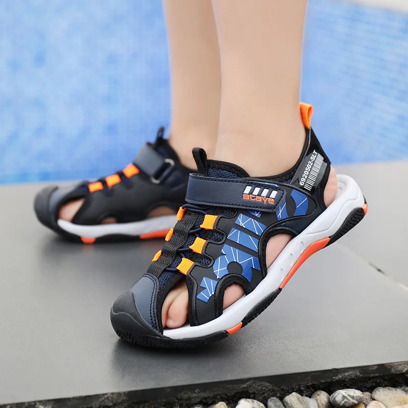

SKHEK Boy Sandals Children's Summer 2019 New Child Fashion Boy Baotou Slip Kid's Shoes Sandals size 28-38
