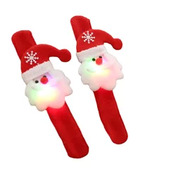 Bracelet lumineux LED père noël bonhomme de neige, mode créative, Bracelet montre lumineux Pat cercle, cadeaux de noël pour enfants 2 pièces 