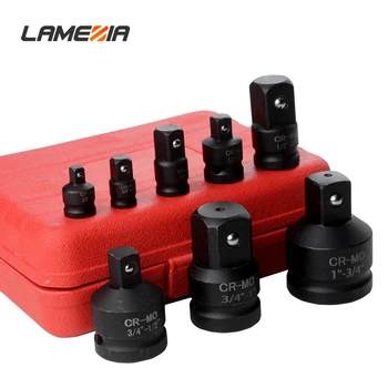 

LAMEZIA 8pcs/set Carbon Steel 1/4 To 1 Inch Sleeve Adapter Kit Pneumatic Wrench Crossover Sub Power Tool Accessories