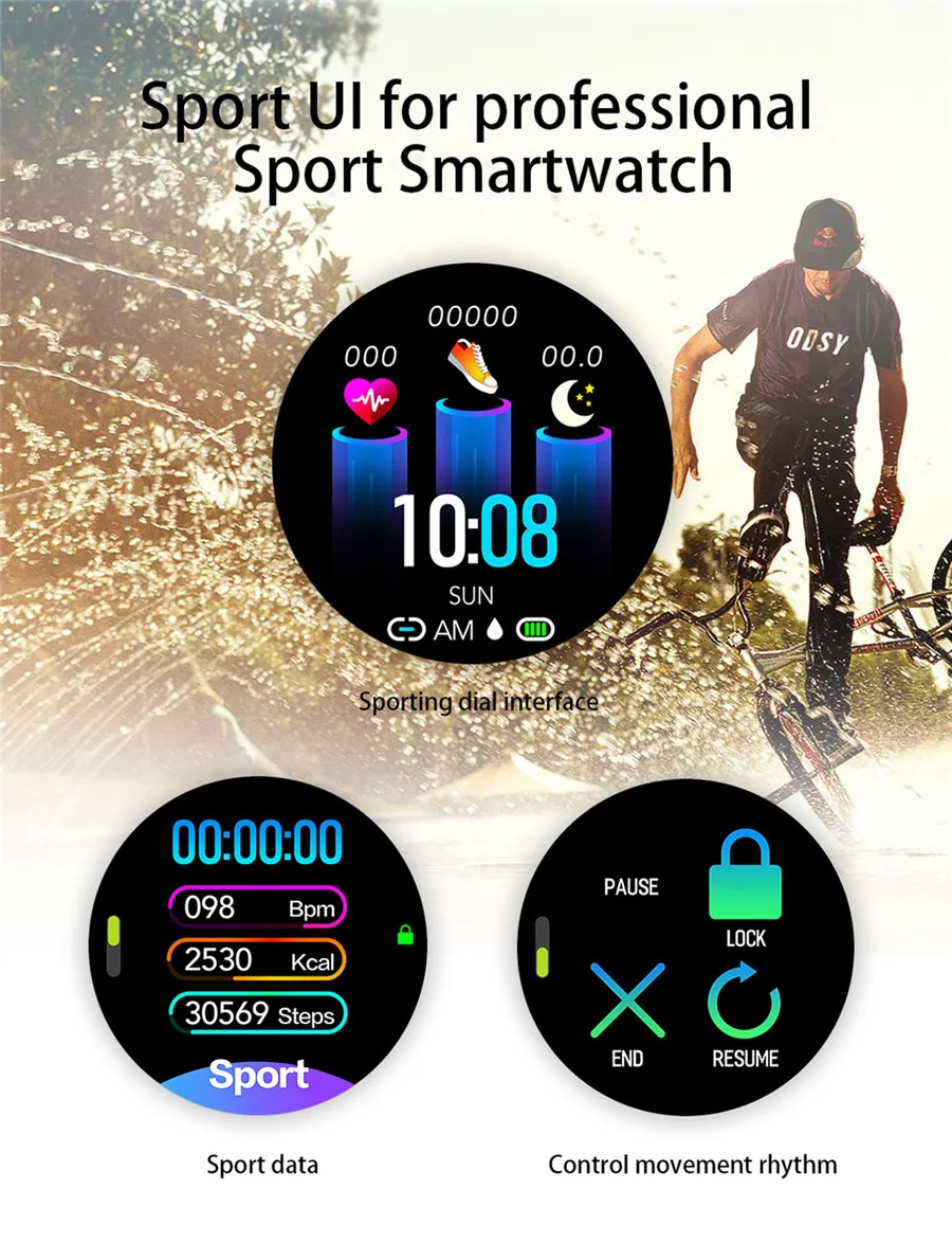 K7 Смарт часы Полный сенсорный экран Bluetooth Вызов пульсометр Шагомер Smartwatch для мужчин подключение Android IOS pk k88hplus