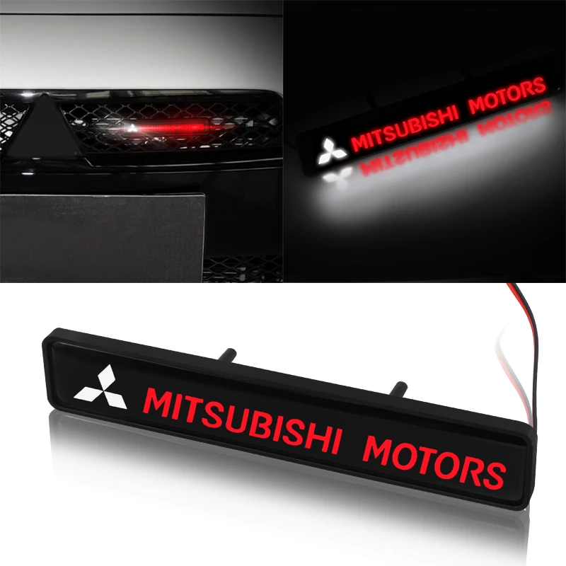 

1pcs Car Styling front hood grille emblem LED decorative lights For Mitsubishis ASX Lancer Pajero Outlander L200 EVO Lancer EX