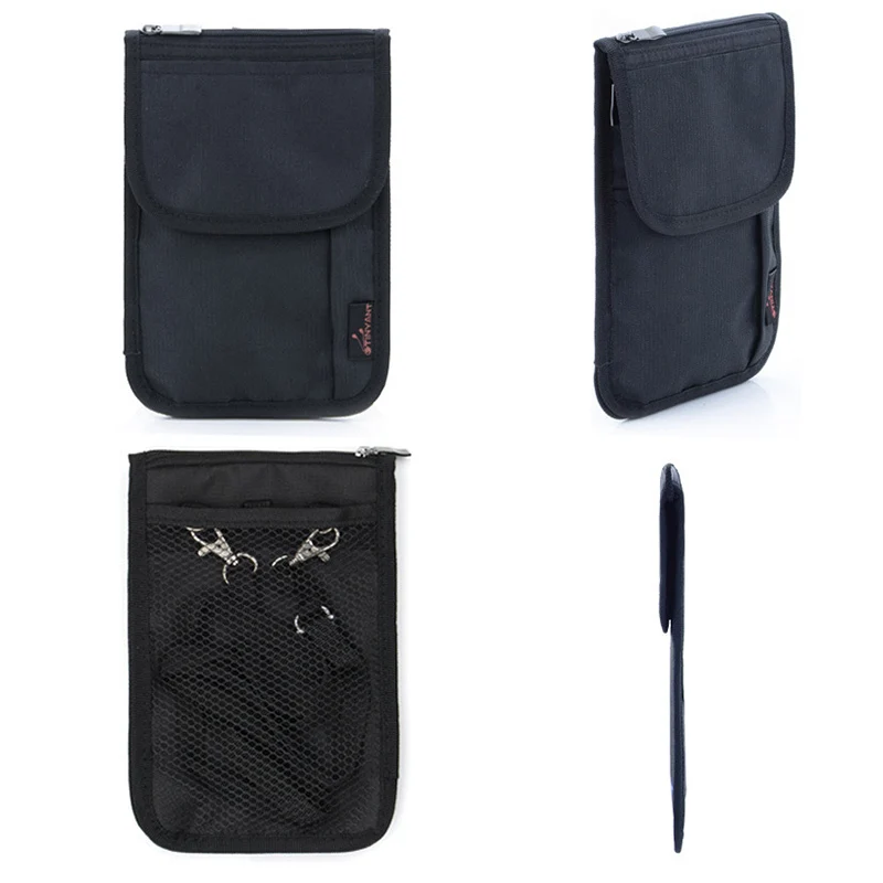 RFID Анти-кража Путешествия многофункциональный органайзер шеи складной мешок обложка паспорта кошелек сумки через плечо кредитный ID карман-держатель для карт