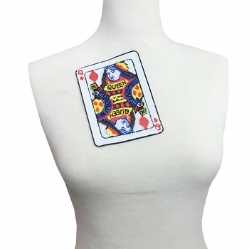 

Sequin Poker Patch Beaded Playing Cards Applique Paillette Game Patches For Clothing Parches Bordados Sew On 12x10cm AC1168