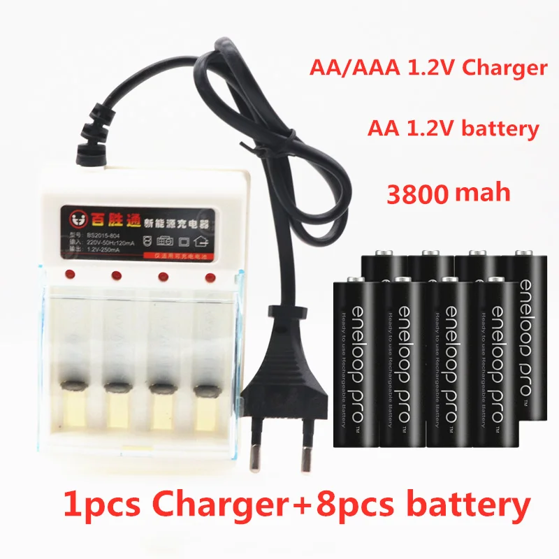Цвет: желтый Panasonic eneloop основной аккумулятор pro AA 3800 MAH 1,2 V NI-MH камера, литий-полимерный аккумулятор+ зарядное устройство - Цвет: Цвет: желтый