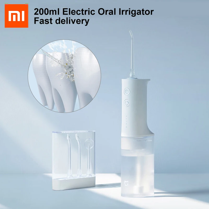 

XIAOMI MIJIA Electric Oral Irrigator Water Flow Voltage IPX7 Waterproof Dental Flusher Care 200ml Water Toothpick 