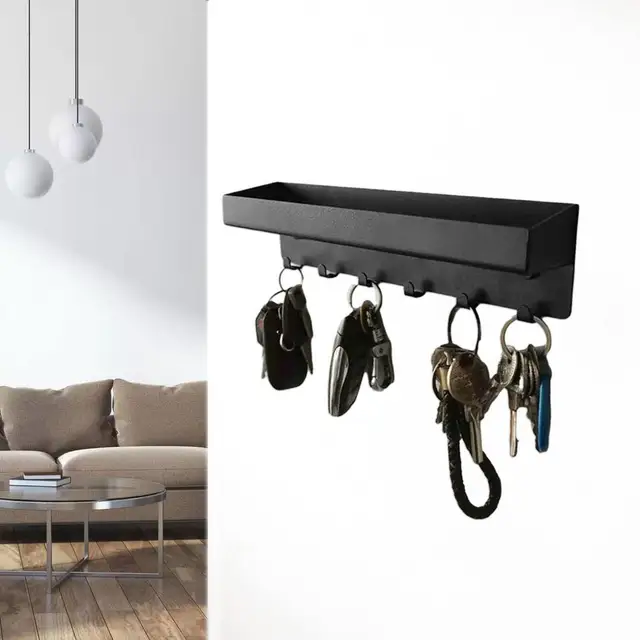 Rozsdamentes Acél Hasznos Széles Körű Alkalmazás -E -Mail Szervező Fekete Kulcstartó Multifunkcionális A Bejárati Ajtóhoz - Image 5