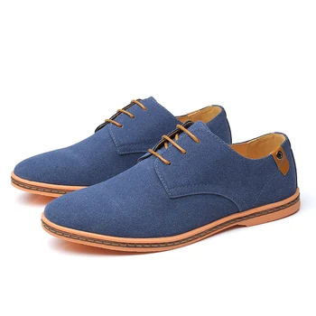 

2020 Autumn Men Suede Leather Men Shoes Oxford Casual Classic Sneakers For Men Comfortable Flats Footwear Big Size 38-46