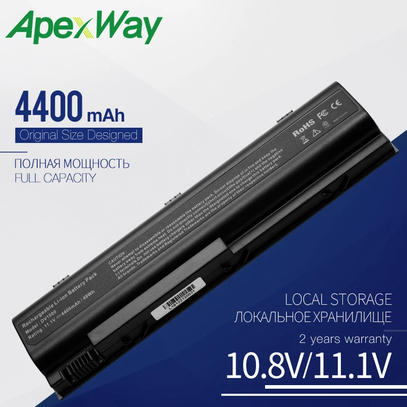 Аккумулятор Apexway для ноутбука HP Compaq Presario C300 C500 M2000 Pavilion dv1000 dv4000 dv5000 HSTNN IB09 PF723A
