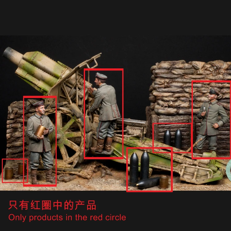 

1/35 Scale Unpainted Resin Figure artilleryman 3 figures GK figure