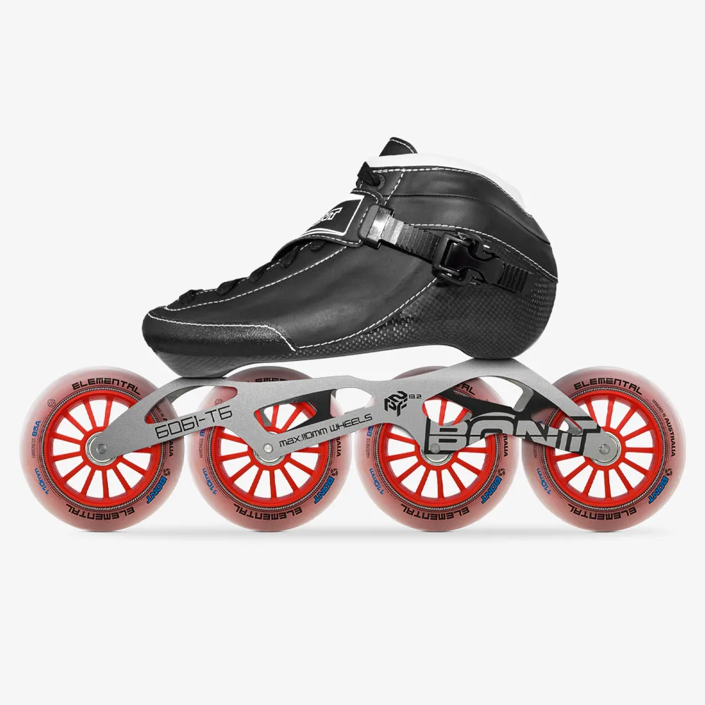 

100% Original Bont NGage Adult Speed Inline Skates Heatmoldable CarbonFiber Boot 4*90/100/110mm Elemental Wheels Skating Patines