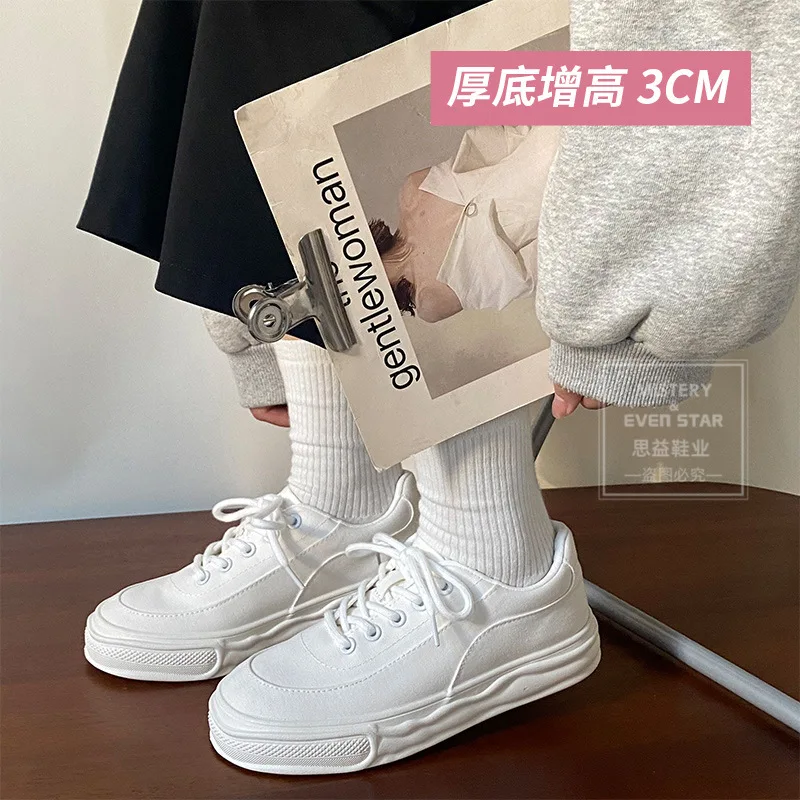 Brand 2022 New Canvas Breathable Platform Shoes Women's Fashion Sneakers Women Lace-up Low Cut Casual Designer Shoes Woman