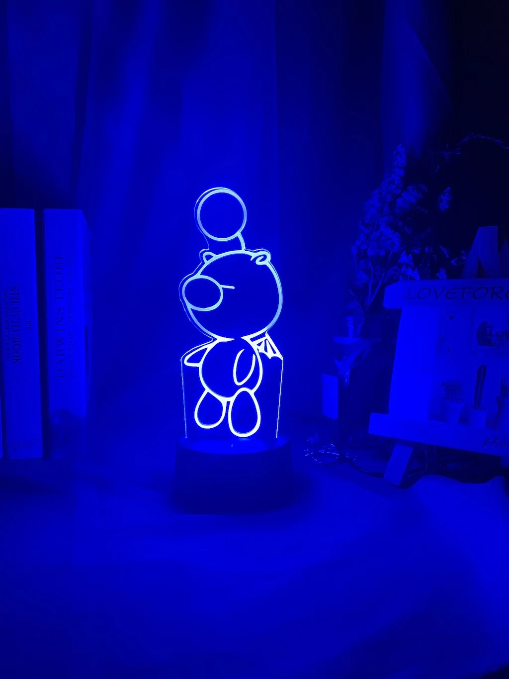 Игра Final Fantasy Moogle рисунок светодиодный ночной Светильник для детей декор для спальни меняющий цвет ночной Светильник классный Детский Рождественский подарок