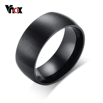 

Vnox Classical Men Wedding Ring Black Stainless Steel Ring 8mm Matte Finish Male Engagement Ring Jewelry