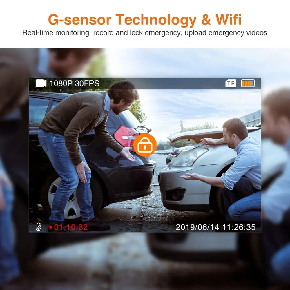Автомобильный видеорегистратор ThiEYE Safeel Zero + Real 1080P 170 широкоугольный с Wi Fi G