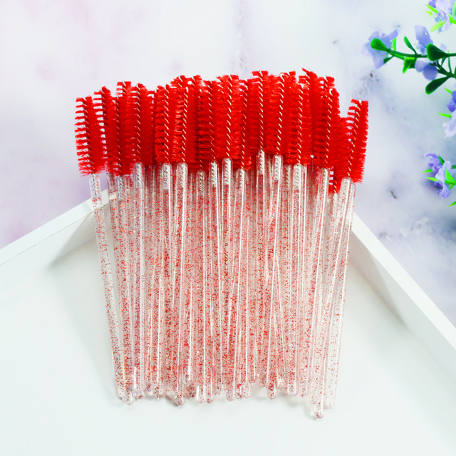 New Good Quality Disposable 50 Pcs/Pack Eyelash Eye Lash Makeup Brush Mini Mascara Wands Brush Eyelash Extension Tool