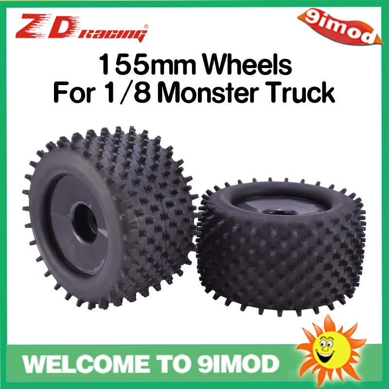 2шт ZD Racing 155 мм колеса шины и 17 шестигранные для 1/8 Truggy Monster Redcat Hsp Kyosho Hobao Hongnor Team Losi GM