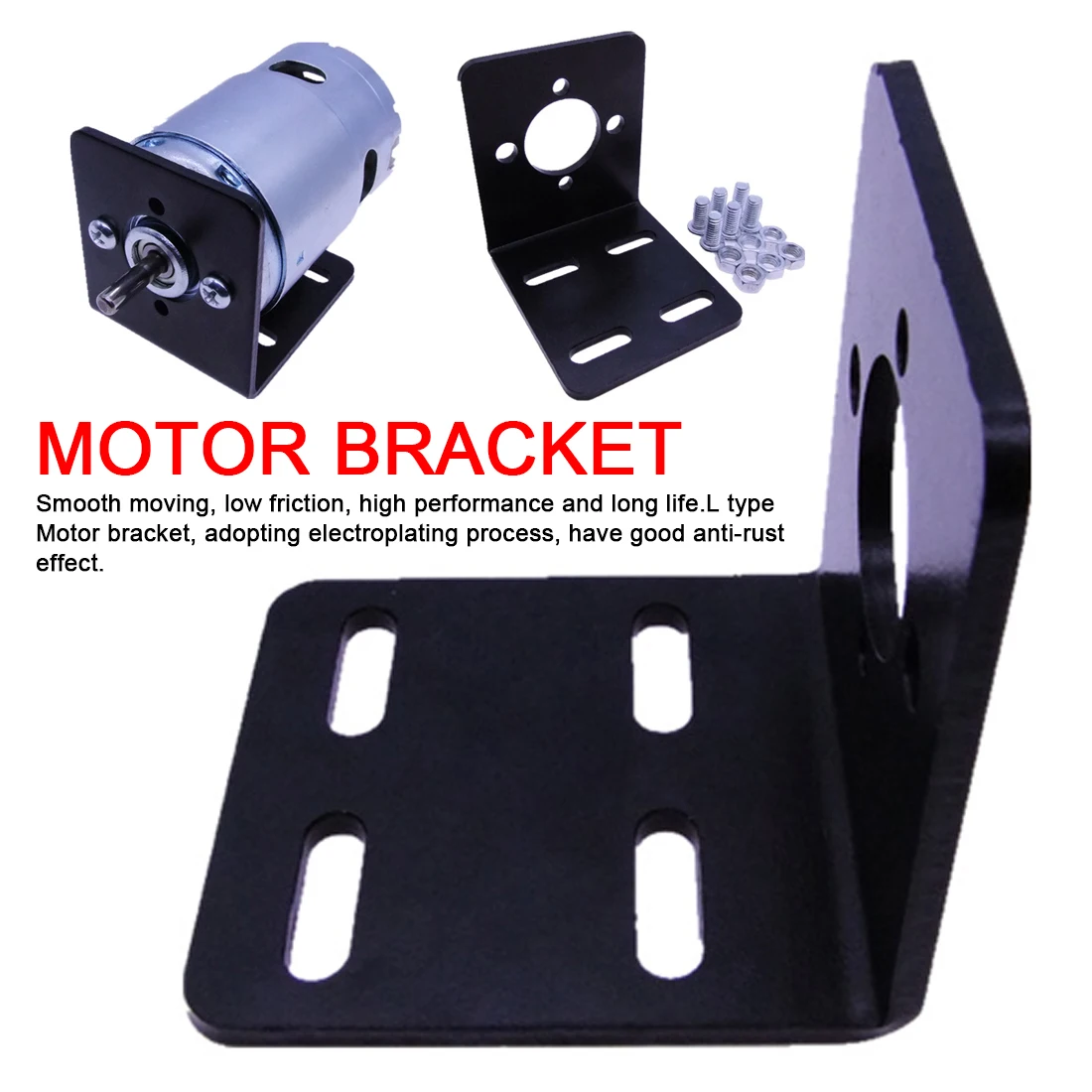 

895 DC Motor Bracket Steel Motor Base Electroplating Fixed Mounting Base Machine Seat Support Bracket