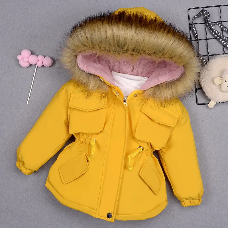 OLEKID 2020 Autumn Winter Denim Jacket For Girls Warm Hooded Children Jeans Jackets 1 7 Years Kids Baby Girl Parka Toddler Coat|Jackets & Coats| - AliExpress