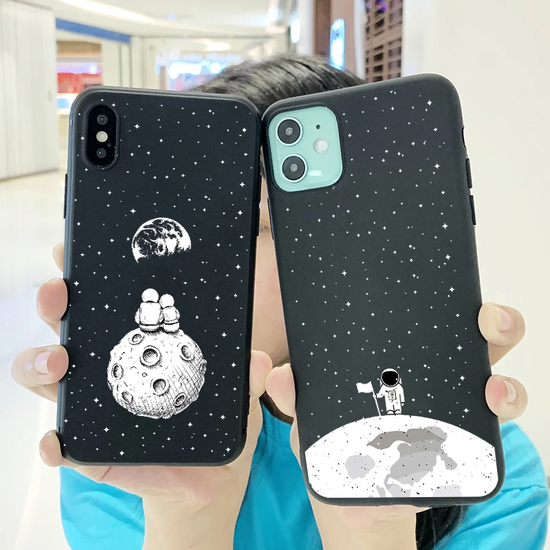 Чехол для телефона с космическим космонавтом iPhone 11 Pro XR X Xs Max 8 7 6 Plus 6S 5S SE матовые