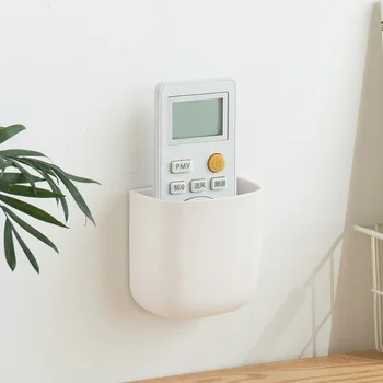 

1pcs Wall Mounted Organizer Storage Box Remote Control Air Conditioner Storage Case Mobile Phone Plug Holder Charging Stand Rack