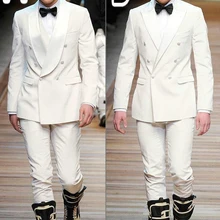 Новая мода Slim Fit жениха смокинги друзей жениха Блейзер превосходный мужской деловой Женский комплект белья костюм для выпускного вечера(пиджак+ брюки+ бант-галстук