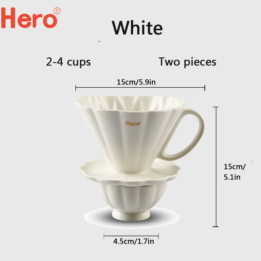 Tasse à café avec filtre en céramique, 2 tailles, moteur de goutteur de  café en céramique, V60 tasse à verser sur la machine avec support séparé  Pour 1 à 4 tasses - AliExpress