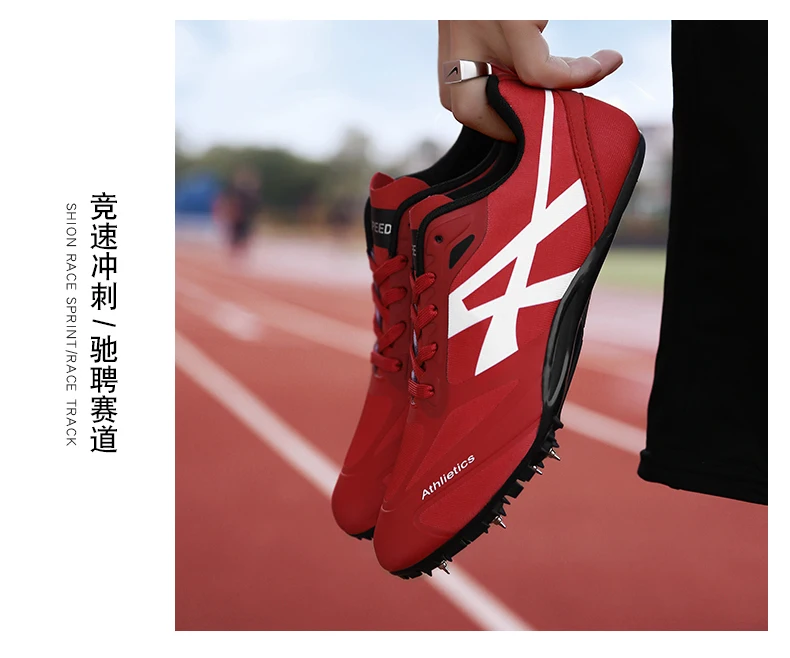 Hot Unisex Track And Field Spikes Non-Slip Track Shoes Women Orange Spikes For Running Shoes Outdoor Kids Track And Field Shoes