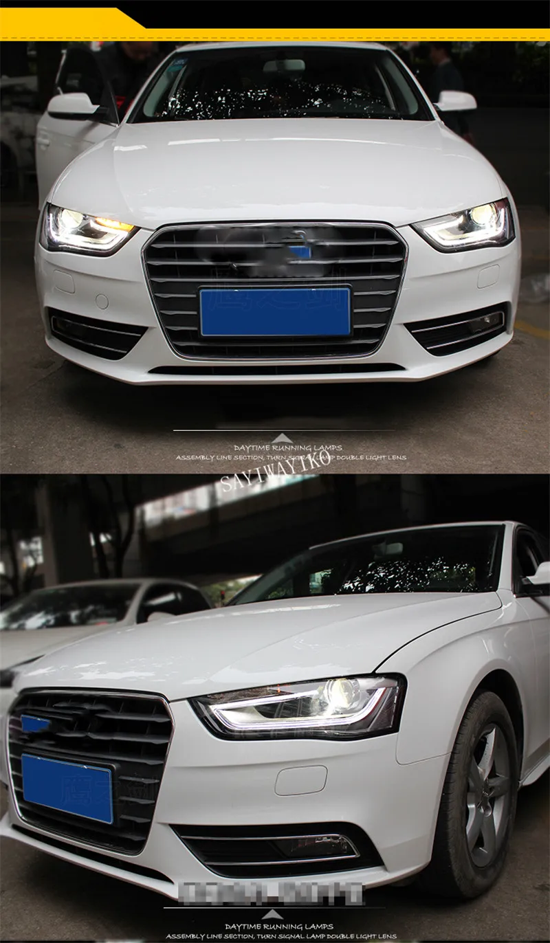 Автомобильный Стайлинг фара для Audi A4L фары Audi A4 фары 2013- светодиодный H7 D2H Hid вариант Ангел глаз биксеноновые фары