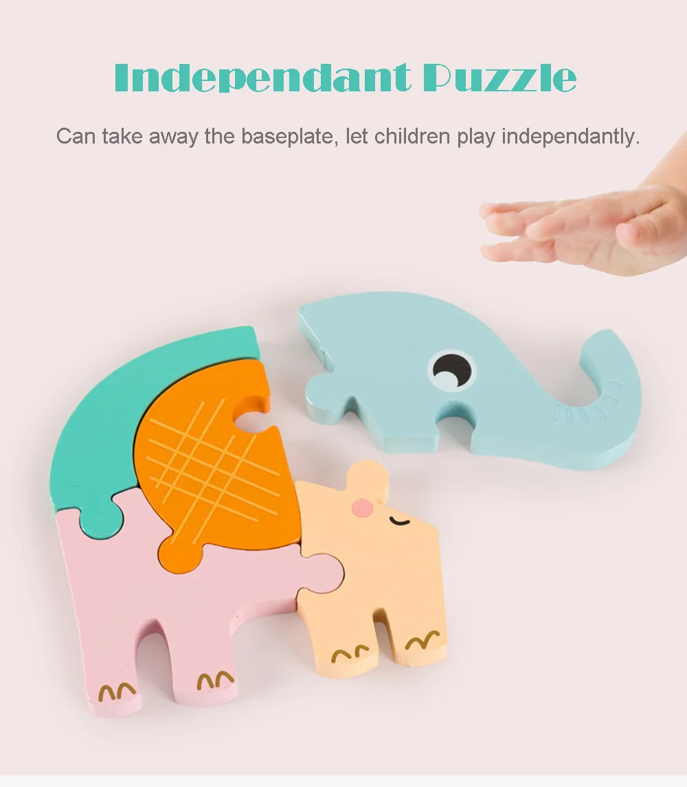 3D Shape Cognition Board Children's Jigsaw Puzzle Wooden Toys Kids Educational Toy