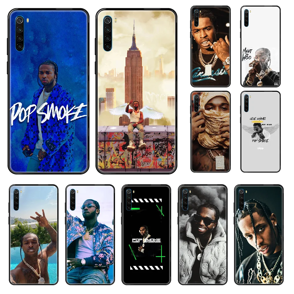 Чехол для телефона Rapper pop smoke Для Xiaomi Redmi Note S2 4 5 6 7 8 A S X Plus Pro черный бампер из ТПУ с