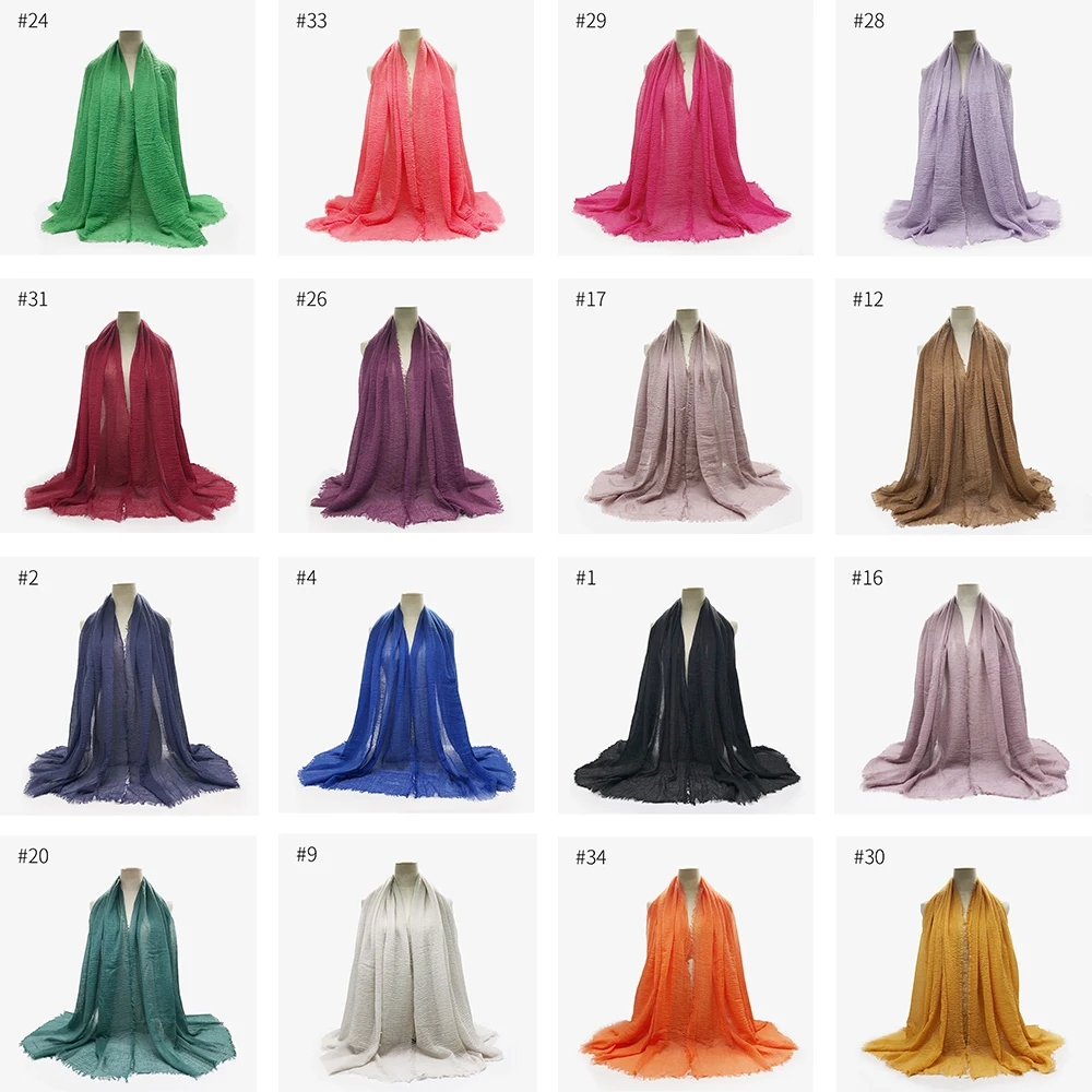 

Solid Color Ring Velvet TR Cotton Monochrome Split Wrinkle Scarf Women's Baotou Shawl Scarf