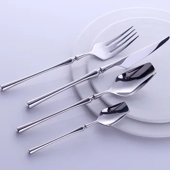 

KuBac HoMmi Stainless Steel Mirror Polished Cutlery Set Shinny Silver Dinnerware Set Western Tableware Christmas Gift Drop ship