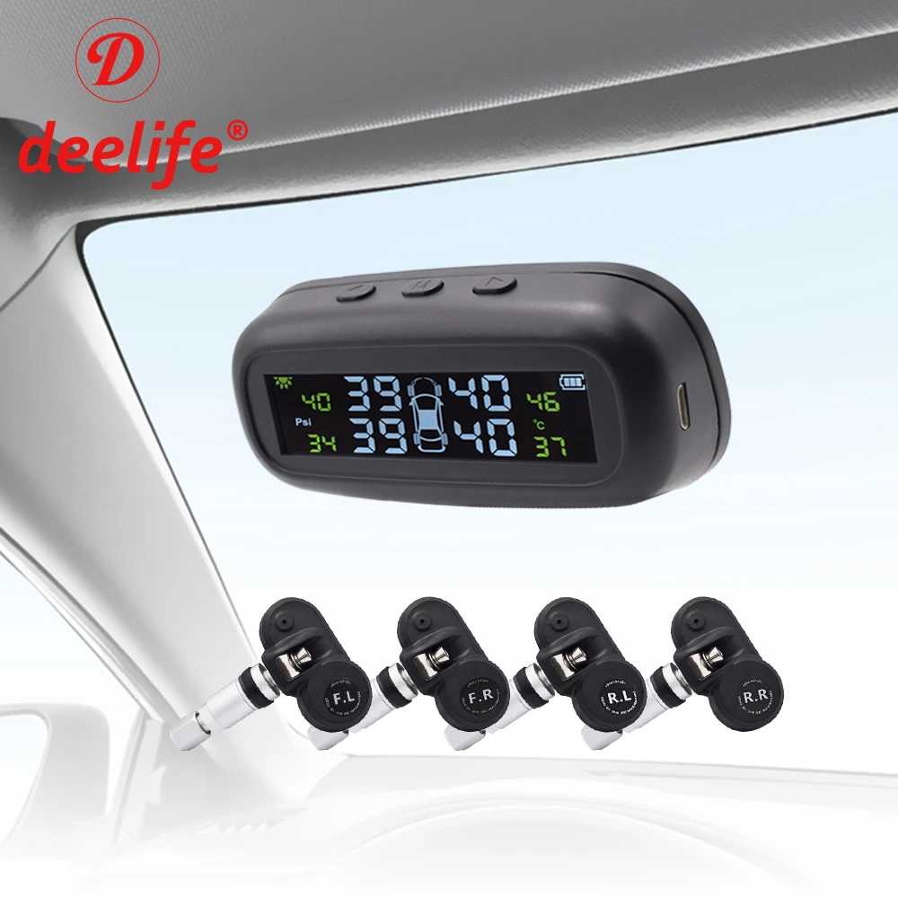 Deelife Tpmsソーラータイヤ圧力センサータイヤ外部内部センサー車tmps Tire Pressure Alarm Aliexpress