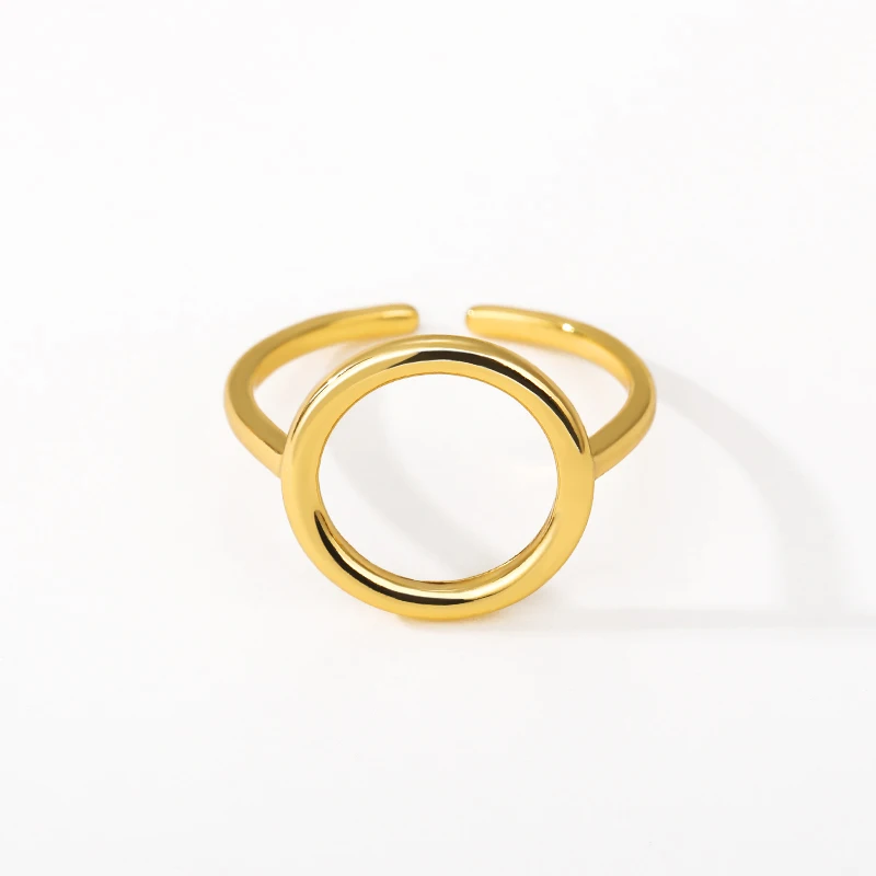 Minimalist Circle Rings Fashion Jewelry Adjustable Stainless Steel Simple Geometric Round Knuckle bague femme | Украшения и