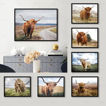 

Highland Cow Wall Art Canvas Prints Animals Canvas Paintings Posters Pictures For Living Room Home Decor