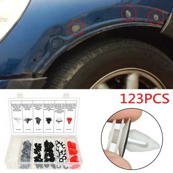 

Assortment Rivets 123pcs Fender Nylon Auto Wheel Trim Bumper Side Fastener Clip