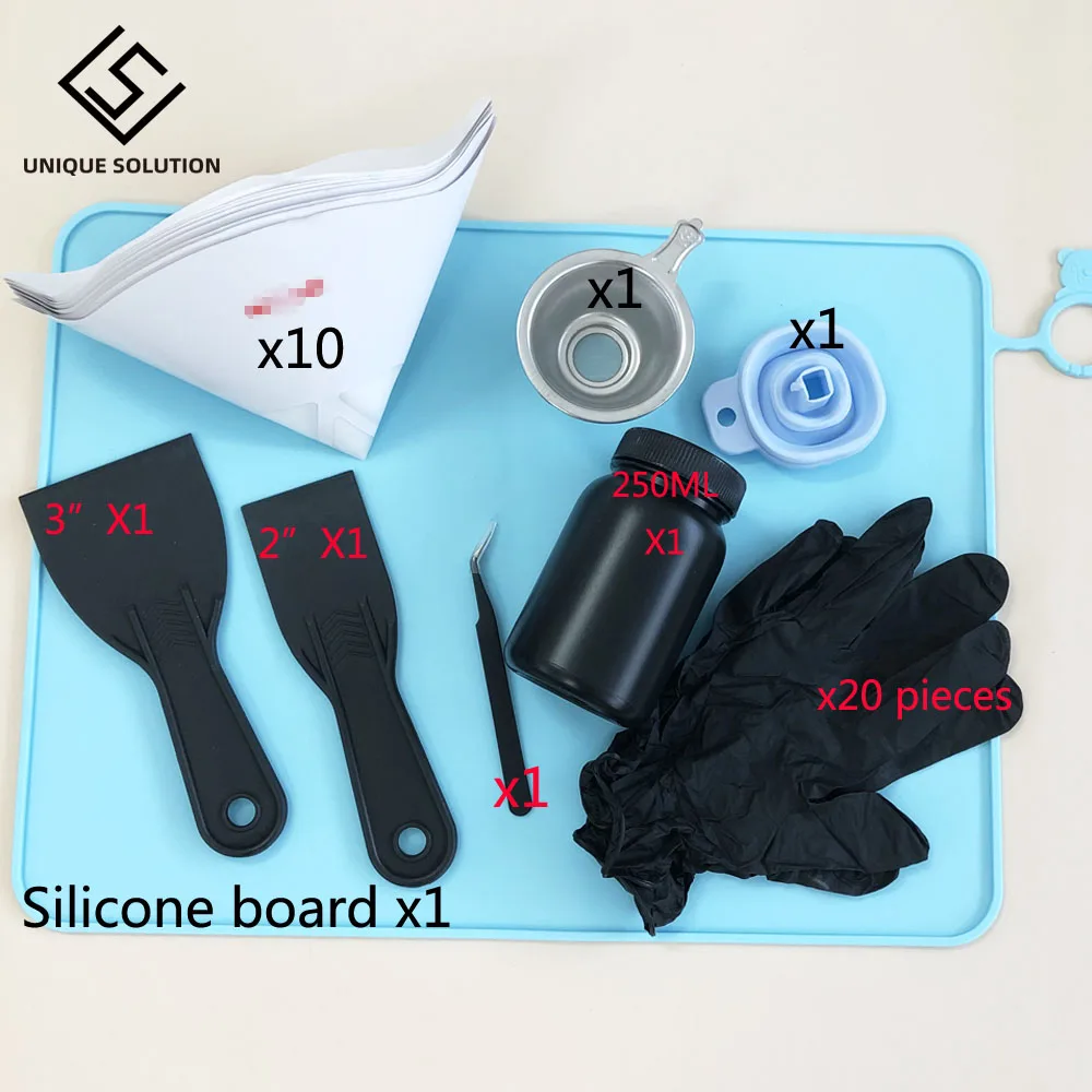 

3d printer DLP SLA dedicated Accessories 1pcs Silicone mat +10pcs Funnel Disposable Mat + Resin Special tool shovel